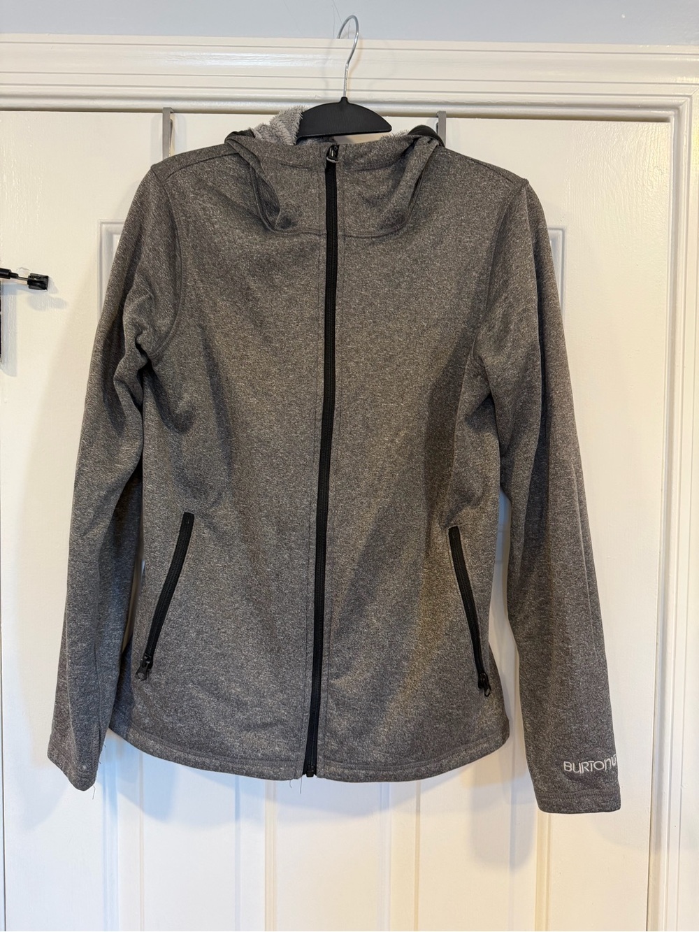Burton Women's Gray Hooded Zip Jacket Medium